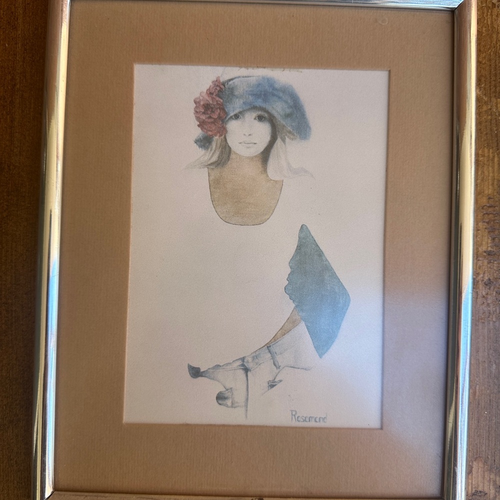 Vintage 1970’s Christine Rosamond 5x7 print. Denim and Silk